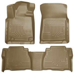 Toyota Tundra Floor Liners - Front + Rear - Husky Liners - WeatherBeater - Tan - 2012